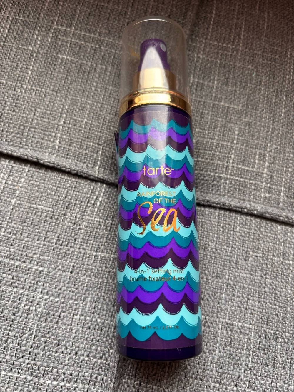 tarte Makeup Setting Mist — Purple & Teal with Gold Accents